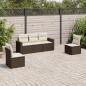 Preview: ARDEBO.de - 5-tlg. Garten-Sofagarnitur mit Kissen Braun Poly Rattan