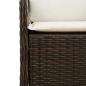 Preview: 7-tlg. Garten-Essgruppe mit Kissen Braun Poly Rattan