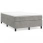 Preview: ARDEBO.de - Boxspringbett mit Matratze Hellgrau 120x190 cm Samt