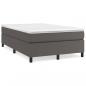 Preview: ARDEBO.de - Boxspringbett mit Matratze Grau 120x190 cm Kunstleder