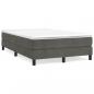 Preview: ARDEBO.de - Boxspringbett mit Matratze Dunkelgrau 120x190 cm Samt