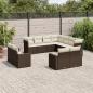 Preview: ARDEBO.de - 11-tlg. Garten-Sofagarnitur mit Kissen Braun Poly Rattan