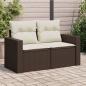 Preview: ARDEBO.de - Gartensofa mit Kissen 2-Sitzer Braun Poly Rattan