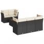 Preview: 6-tlg. Garten-Sofagarnitur mit Kissen Schwarz Poly Rattan