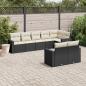 Preview: ARDEBO.de - 8-tlg. Garten-Sofagarnitur mit Kissen Schwarz Poly Rattan