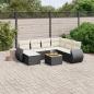 Preview: ARDEBO.de - 8-tlg. Garten-Sofagarnitur mit Kissen Schwarz Poly Rattan