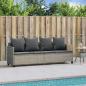 Preview: Sonnenliege mit Kissen Hellgrau Poly Rattan