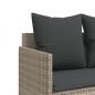 Preview: Sonnenliege mit Kissen Hellgrau Poly Rattan