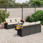 Preview: ARDEBO.de - 7-tlg. Garten-Sofagarnitur mit Kissen Schwarz Poly Rattan