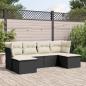 Preview: ARDEBO.de - 6-tlg. Garten-Sofagarnitur mit Kissen Schwarz Poly Rattan