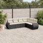 Preview: ARDEBO.de - 6-tlg. Garten-Sofagarnitur mit Kissen Schwarz Poly Rattan