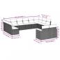 Preview: 12-tlg. Garten-Sofagarnitur mit Kissen Schwarz Poly Rattan