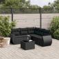 Preview: ARDEBO.de - 6-tlg. Garten-Sofagarnitur mit Kissen Schwarz Poly Rattan