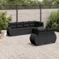 Preview: ARDEBO.de - 7-tlg. Garten-Sofagarnitur mit Kissen Schwarz Poly Rattan