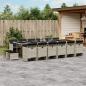 Preview: ARDEBO.de - 17-tlg. Garten-Essgruppe mit Kissen Hellgrau Poly Rattan