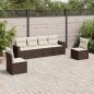 Preview: ARDEBO.de - 6-tlg. Garten-Sofagarnitur mit Kissen Braun Poly Rattan