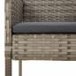 Preview: 9-tlg. Garten-Essgruppe mit Kissen Grau Poly Rattan