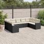 Preview: ARDEBO.de - 9-tlg. Garten-Sofagarnitur mit Kissen Schwarz Poly Rattan