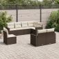 Preview: ARDEBO.de - 8-tlg. Garten-Sofagarnitur mit Kissen Braun Poly Rattan