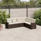 Preview: ARDEBO.de - 6-tlg. Garten-Sofagarnitur mit Kissen Braun Poly Rattan