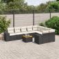 Preview: ARDEBO.de - 10-tlg. Garten-Sofagarnitur mit Kissen Schwarz Poly Rattan