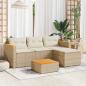 Preview: ARDEBO.de - 3-tlg. Garten-Sofagarnitur mit Kissen Beige Poly Rattan