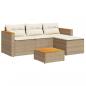 Preview: 3-tlg. Garten-Sofagarnitur mit Kissen Beige Poly Rattan