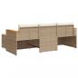 Preview: 3-tlg. Garten-Sofagarnitur mit Kissen Beige Poly Rattan