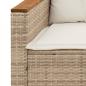 Preview: 3-tlg. Garten-Sofagarnitur mit Kissen Beige Poly Rattan