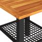 Preview: Gartentisch Schwarz 40x40x42 cm Poly Rattan Akazienholz