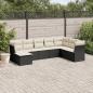 Preview: ARDEBO.de - 8-tlg. Garten-Sofagarnitur mit Kissen Schwarz Poly Rattan