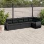 Preview: ARDEBO.de - 6-tlg. Garten-Sofagarnitur mit Kissen Schwarz Poly Rattan