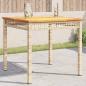 Preview: ARDEBO.de - Gartentisch Beige 80x80x75 cm Poly Rattan Akazienholz