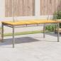 Preview: ARDEBO.de - Gartentisch Grau 180x90x75 cm Poly Rattan Akazienholz