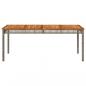 Preview: Gartentisch Grau 180x90x75 cm Poly Rattan Akazienholz