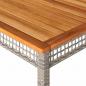 Preview: Gartentisch Grau 180x90x75 cm Poly Rattan Akazienholz