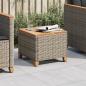 Preview: ARDEBO.de - Gartentisch Grau 45x45x37 cm Poly Rattan Akazienholz