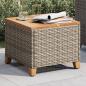 Preview: Gartentisch Grau 45x45x37 cm Poly Rattan Akazienholz