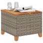 Preview: Gartentisch Grau 45x45x37 cm Poly Rattan Akazienholz