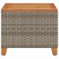 Preview: Gartentisch Grau 45x45x37 cm Poly Rattan Akazienholz