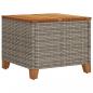 Preview: Gartentisch Grau 45x45x37 cm Poly Rattan Akazienholz