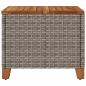 Preview: Gartentisch Grau 45x45x37 cm Poly Rattan Akazienholz