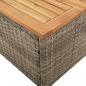 Preview: Gartentisch Grau 45x45x37 cm Poly Rattan Akazienholz