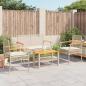 Preview: 4-tlg. Garten-Lounge-Set mit Kissen Beige Poly Rattan