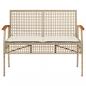 Preview: 4-tlg. Garten-Lounge-Set mit Kissen Beige Poly Rattan