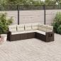 Preview: ARDEBO.de - 6-tlg. Garten-Sofagarnitur mit Kissen Braun Poly Rattan