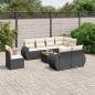 Preview: ARDEBO.de - 9-tlg. Garten-Sofagarnitur mit Kissen Schwarz Poly Rattan