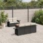 Preview: ARDEBO.de - 6-tlg. Garten-Sofagarnitur mit Kissen Schwarz Poly Rattan