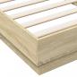 Preview: Bettgestell Sonoma-Eiche 90x200 cm Holzwerkstoff