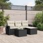 Preview: ARDEBO.de - 4-tlg. Garten-Sofagarnitur mit Kissen Schwarz Poly Rattan